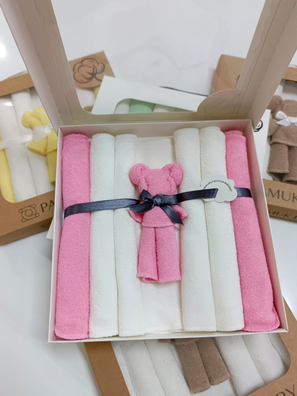 7’Li Özel organik pamuk havlu bebek ağız mendili