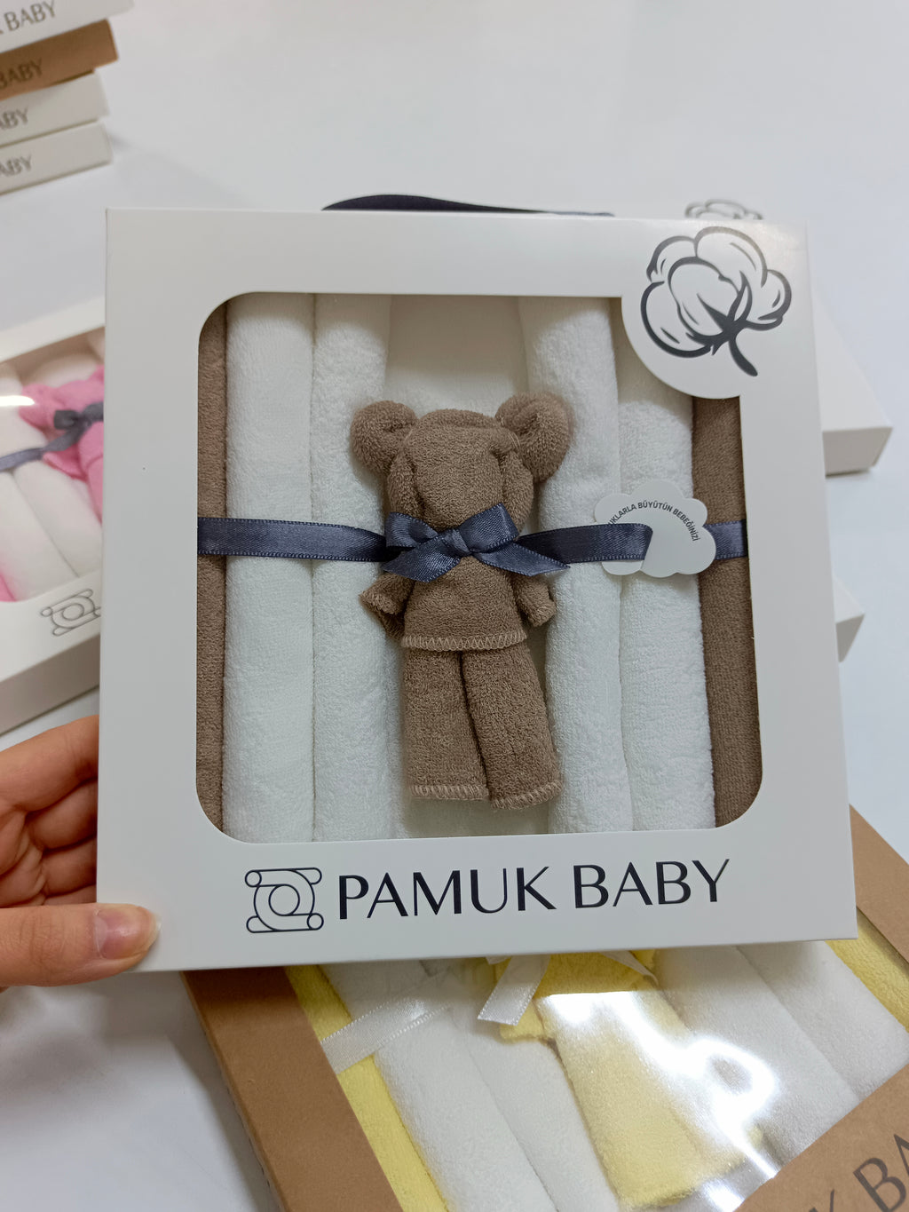 7’Li Özel organik pamuk havlu bebek ağız mendili