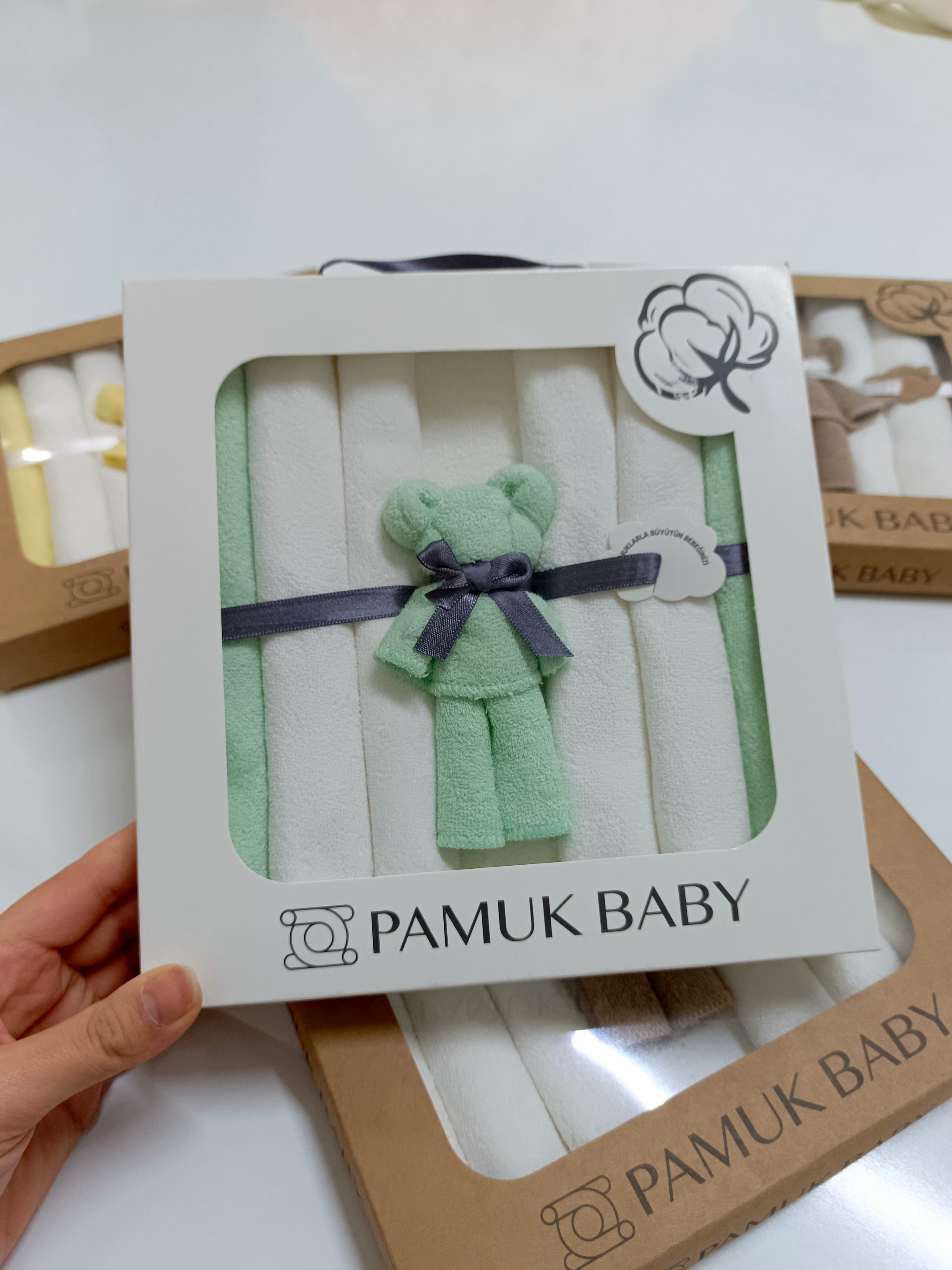 7’Li Özel organik pamuk havlu bebek ağız mendili