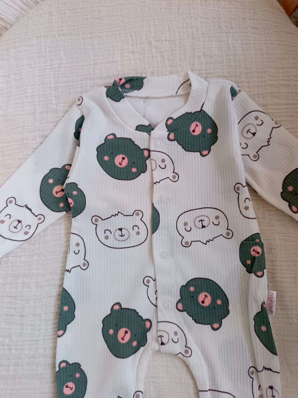 Ayıcık Baskılı Patikli Tulum Yeşil