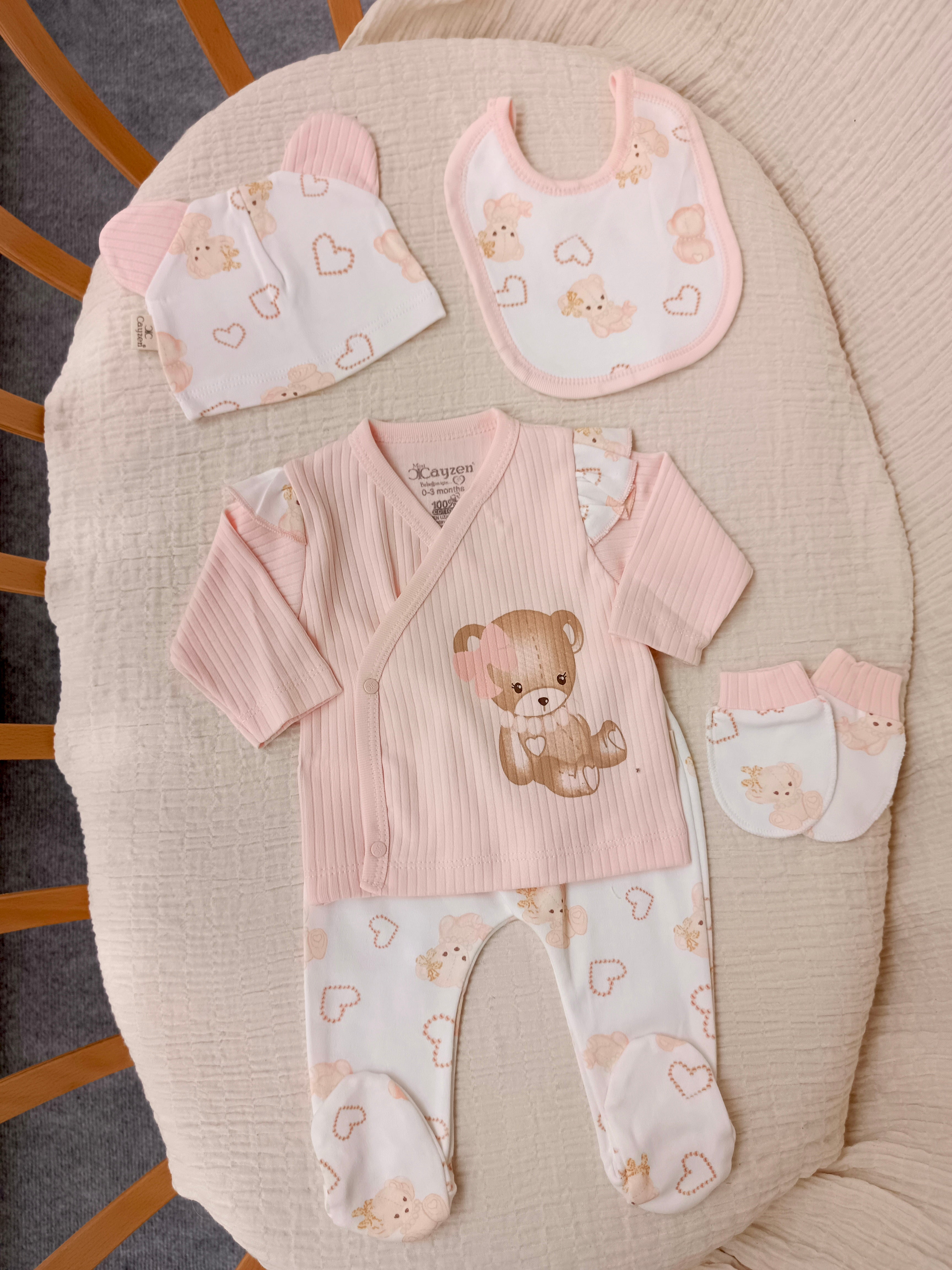 Ayıcıklı Pembe Hastane Yenidoğan Seti