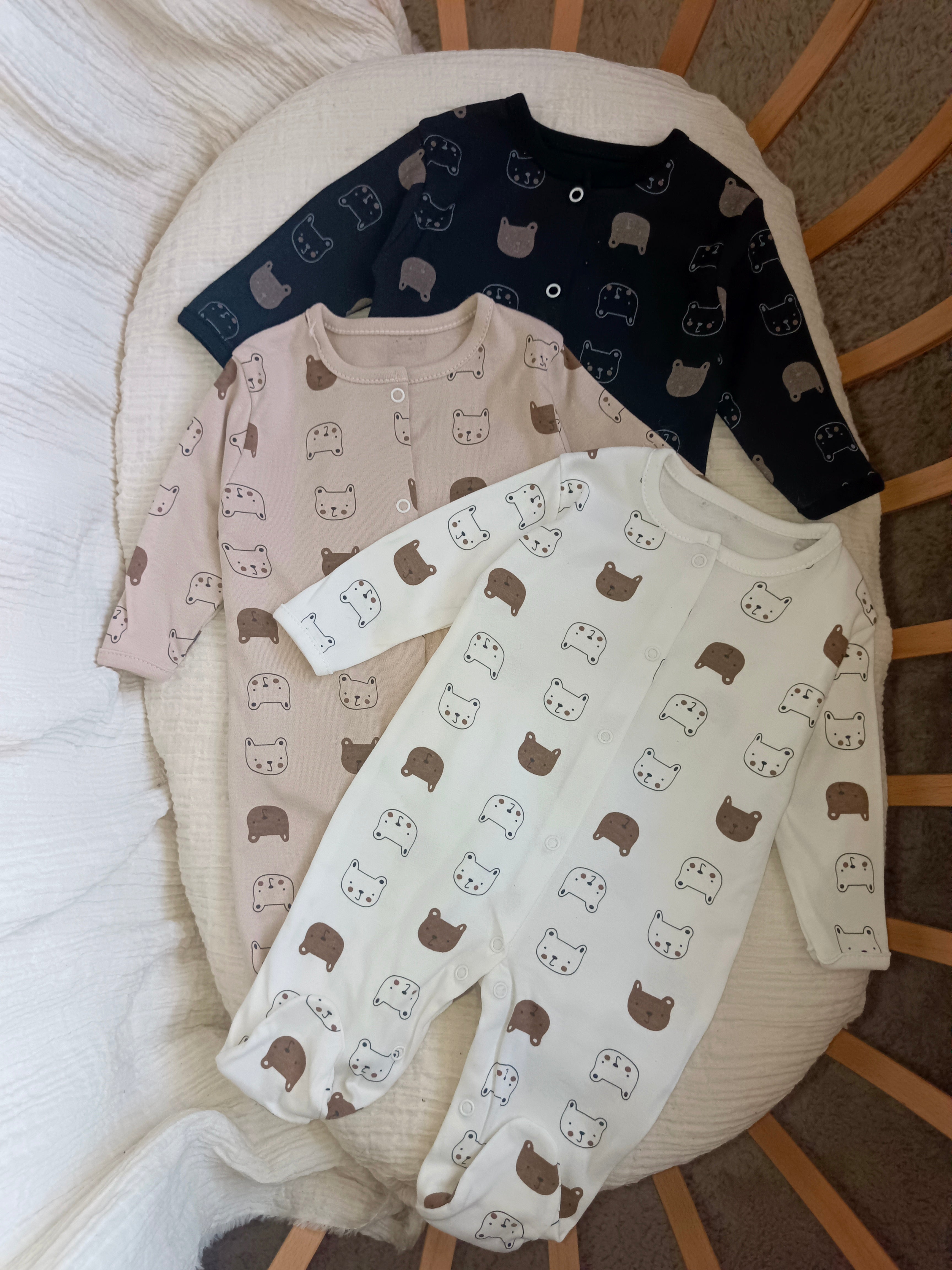 Bear Ayıcık 3'lü Çıtçıtlı Tulum Takım