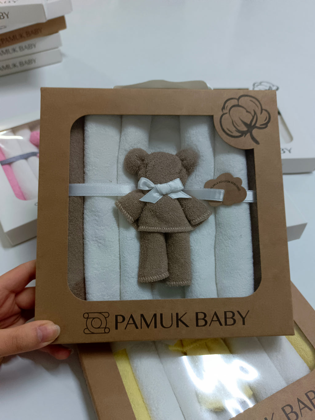 7’Li Özel organik pamuk havlu bebek ağız mendili