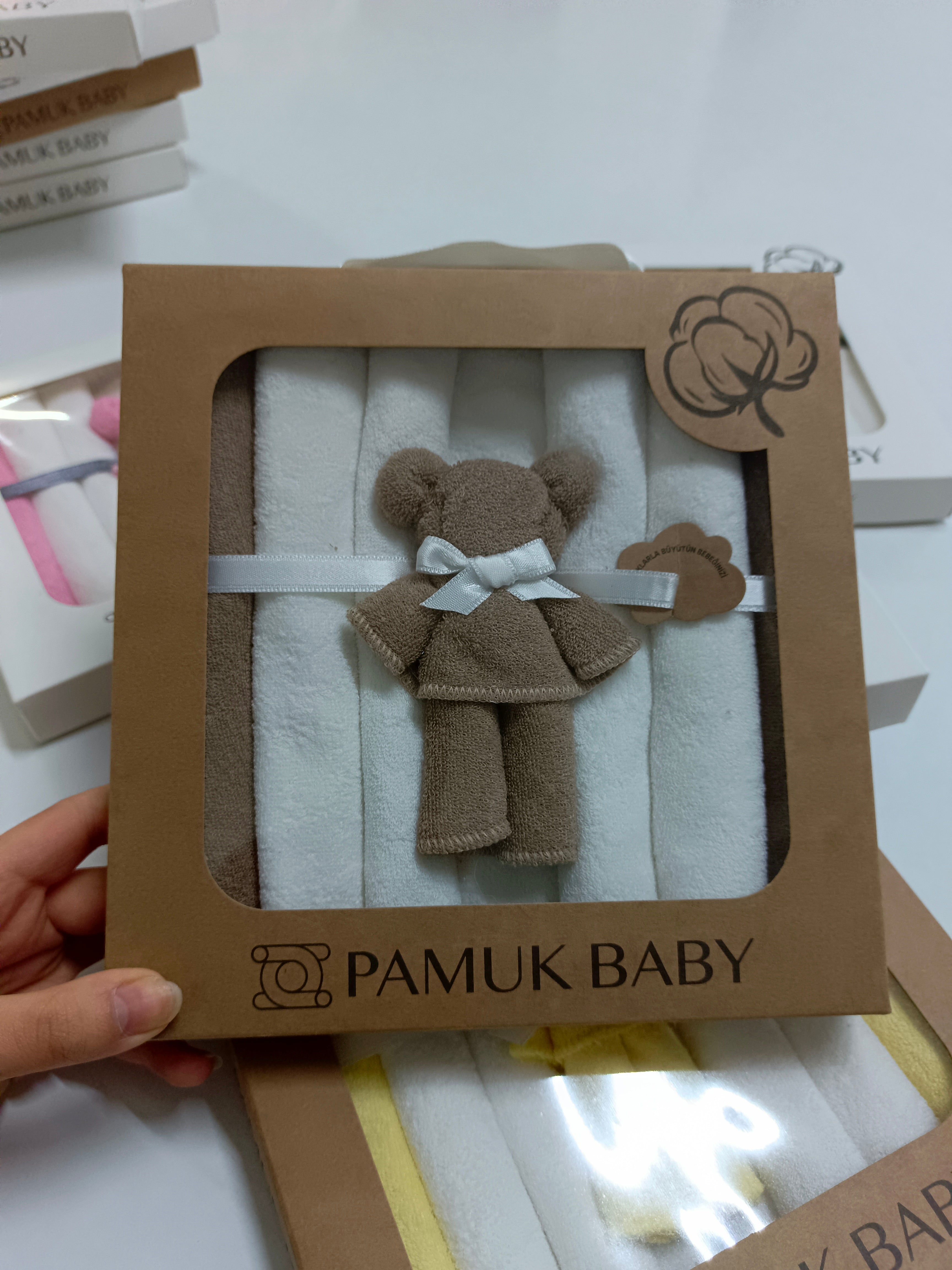 7’Li Özel organik pamuk havlu bebek ağız mendili