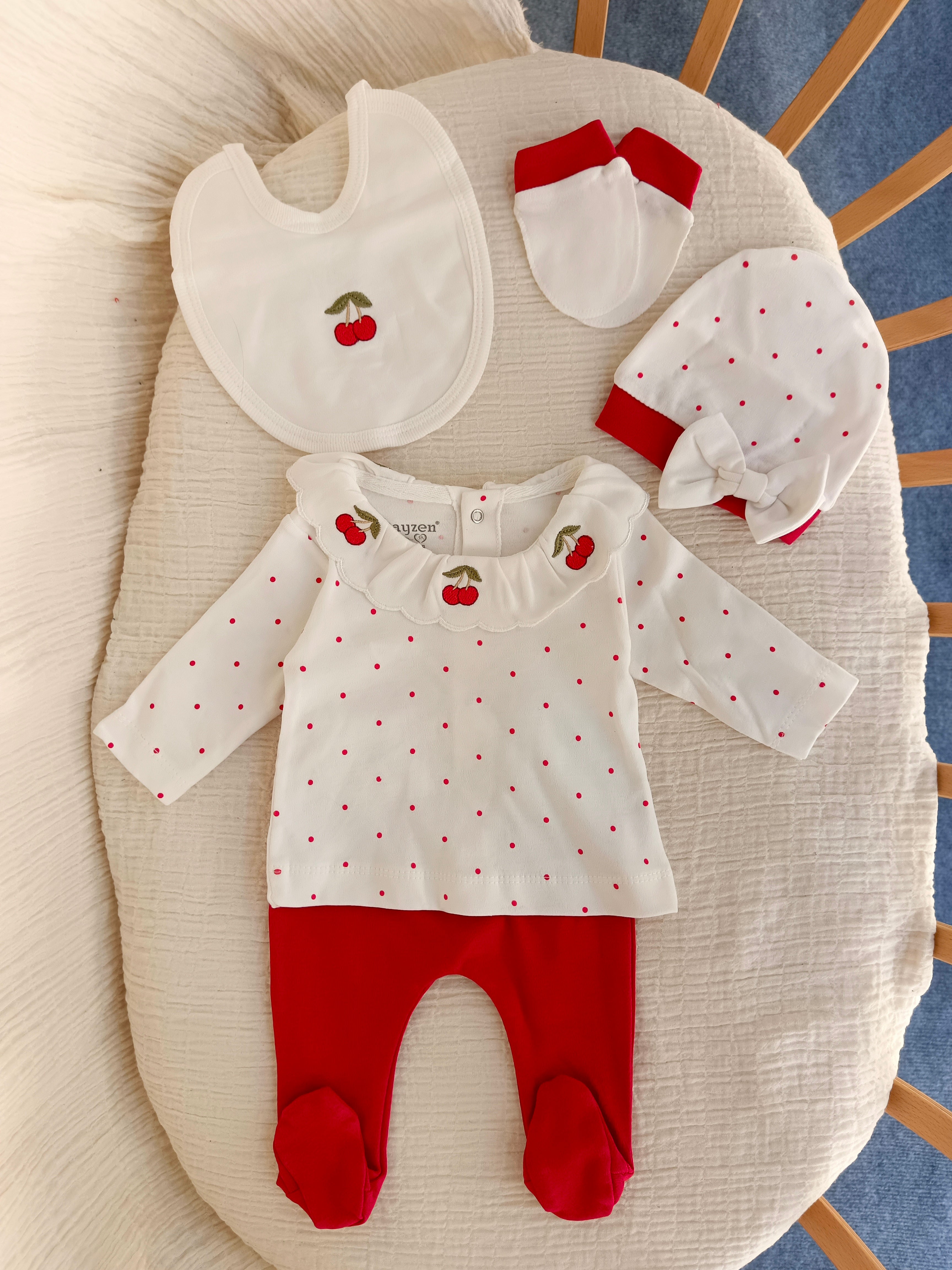 Cherry Kırmızı Hastane Yenidoğan Set