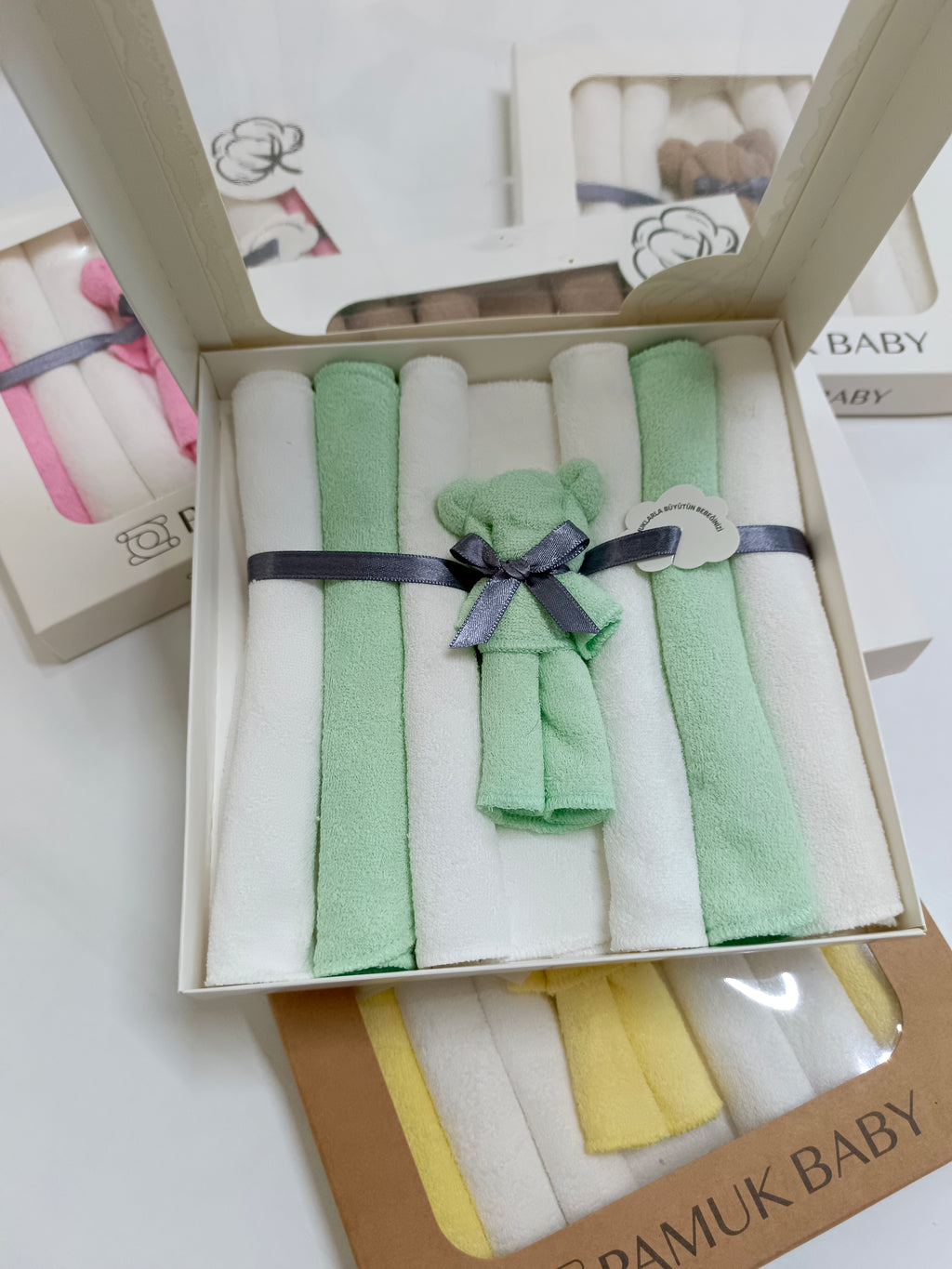 7’Li Özel organik pamuk havlu bebek ağız mendili