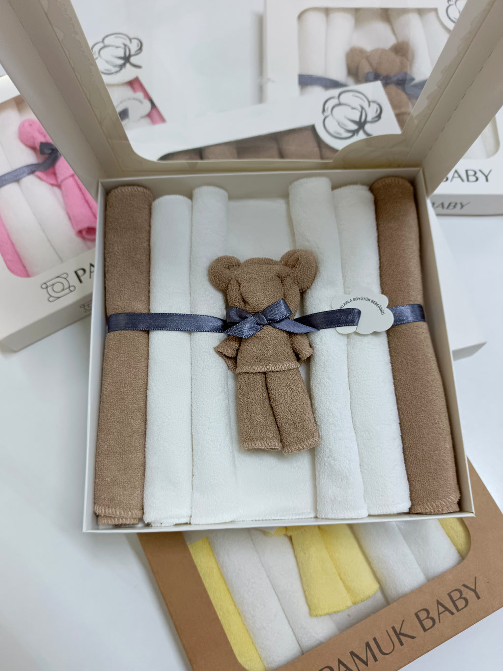 7’Li Özel organik pamuk havlu bebek ağız mendili