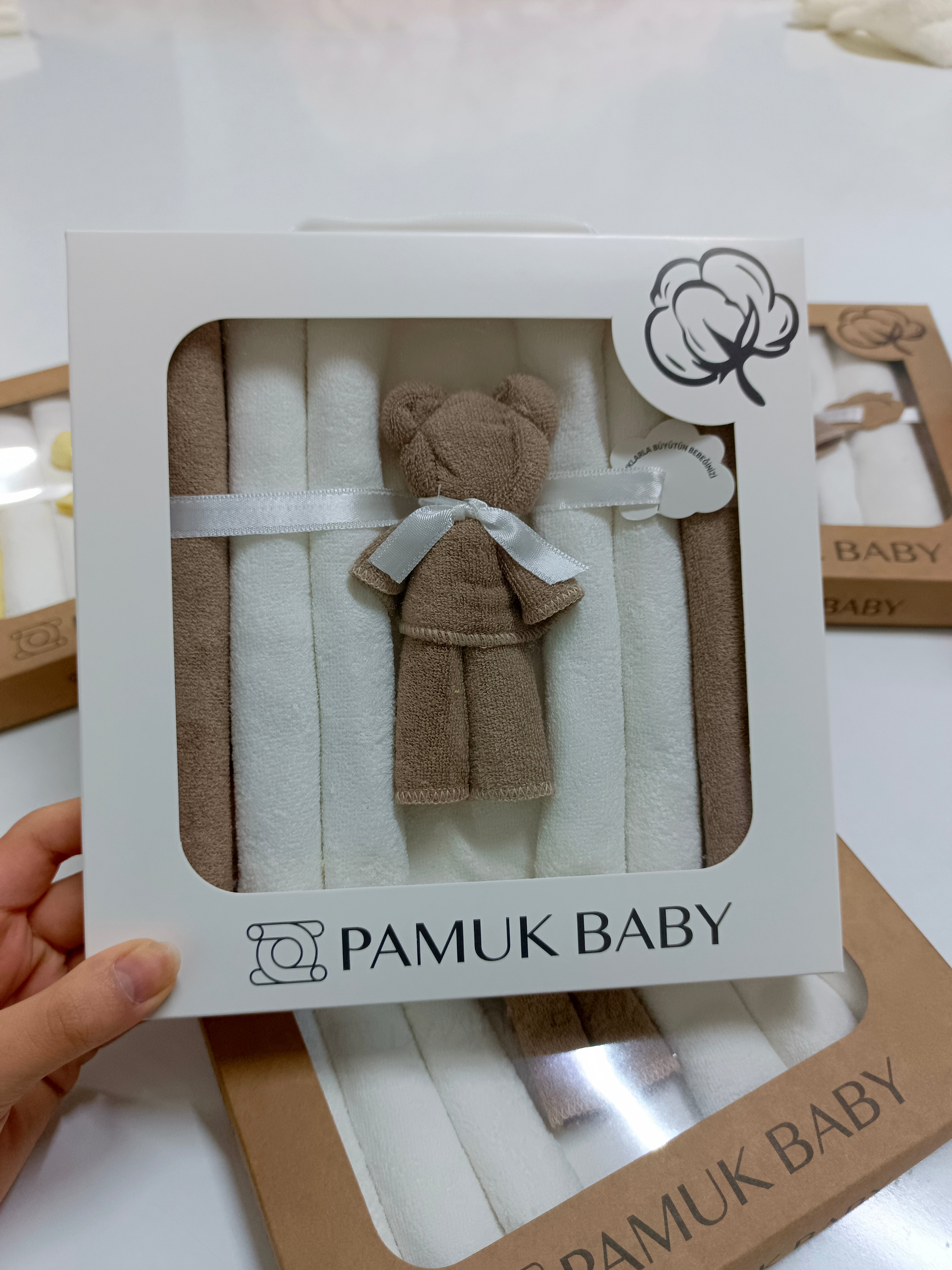 7’Li Özel organik pamuk havlu bebek ağız mendili