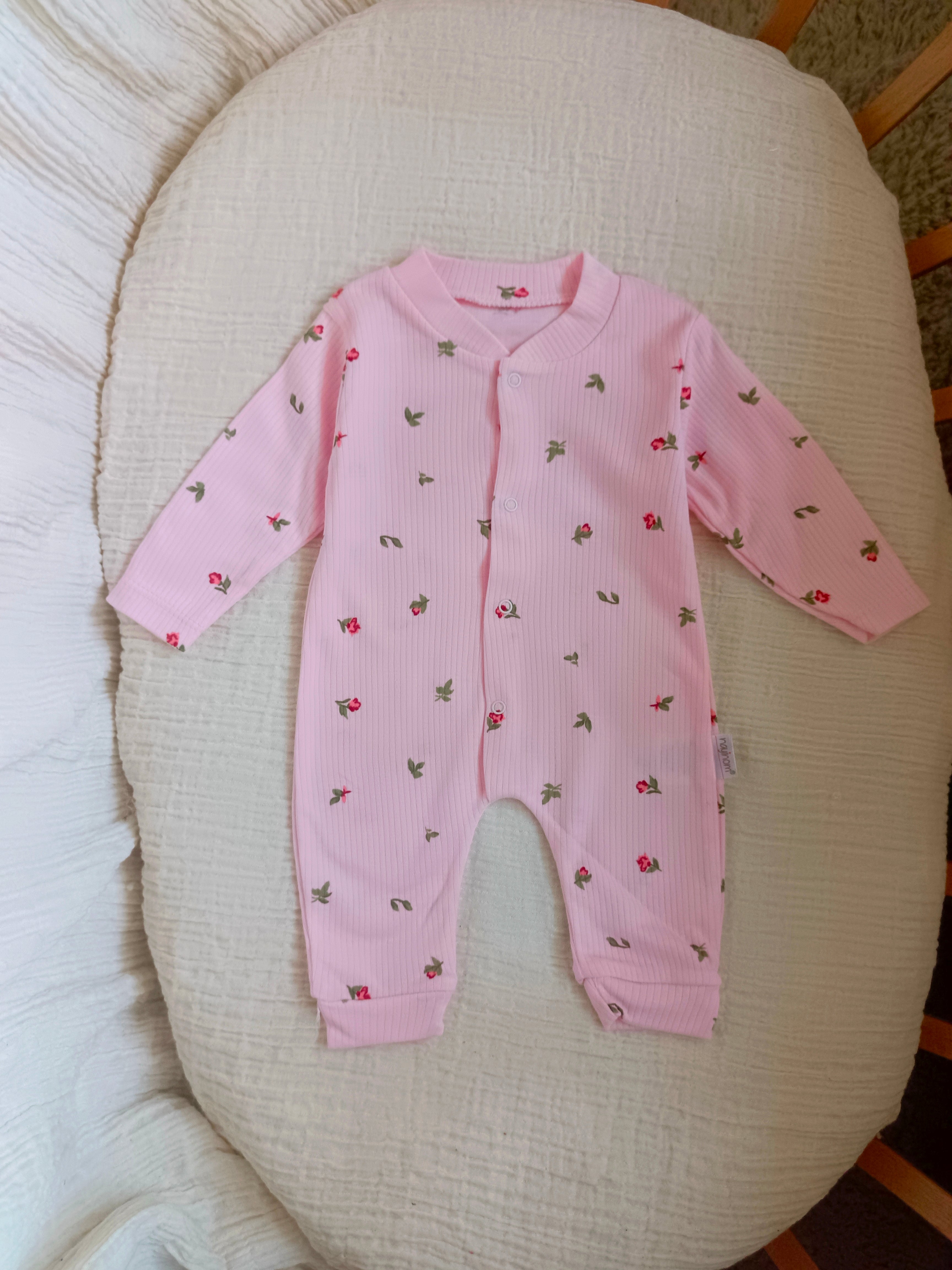 Lale Baskılı Tulum Pembe