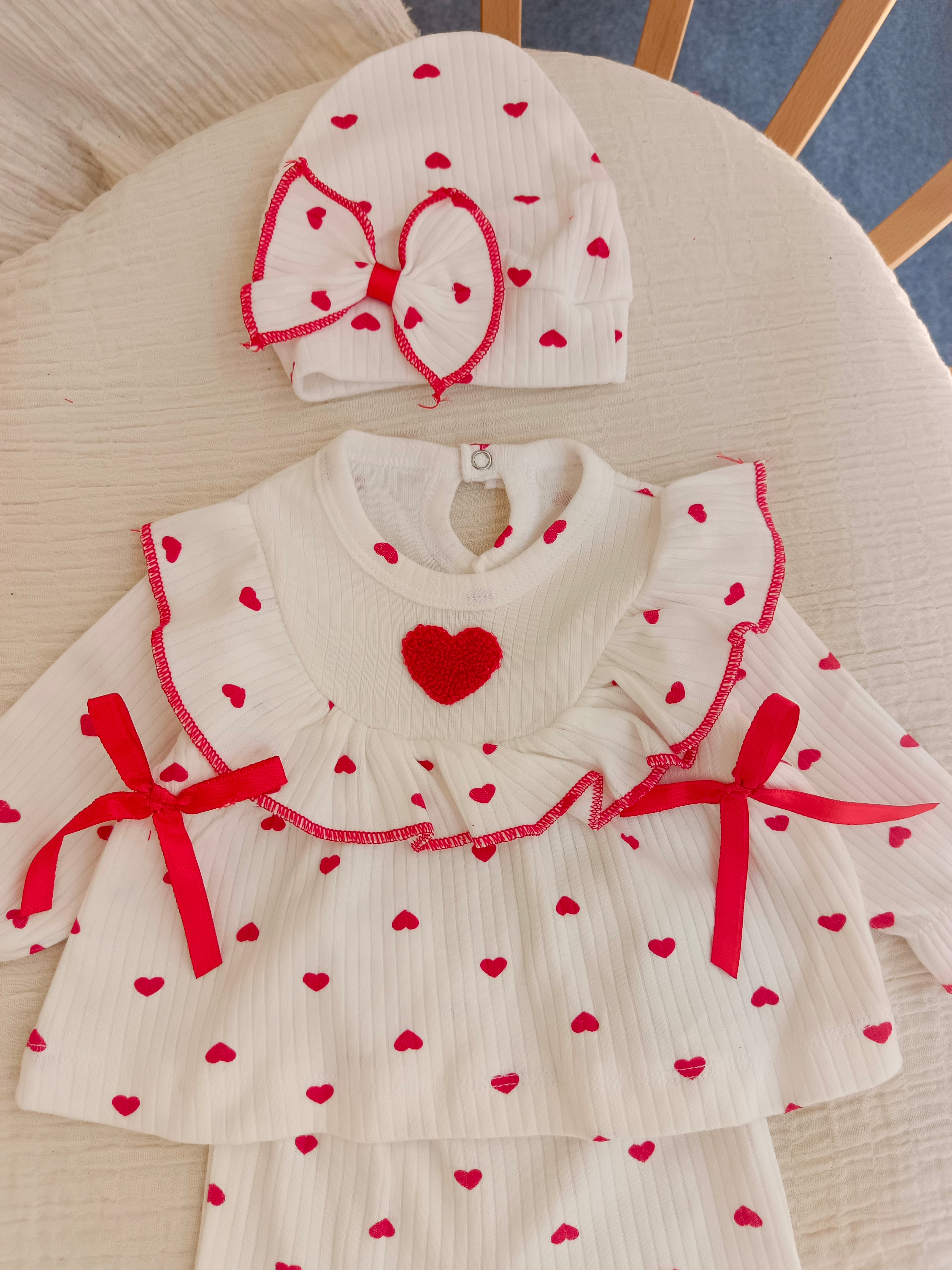 Kalp Süzine Detaylı 5'li Takım