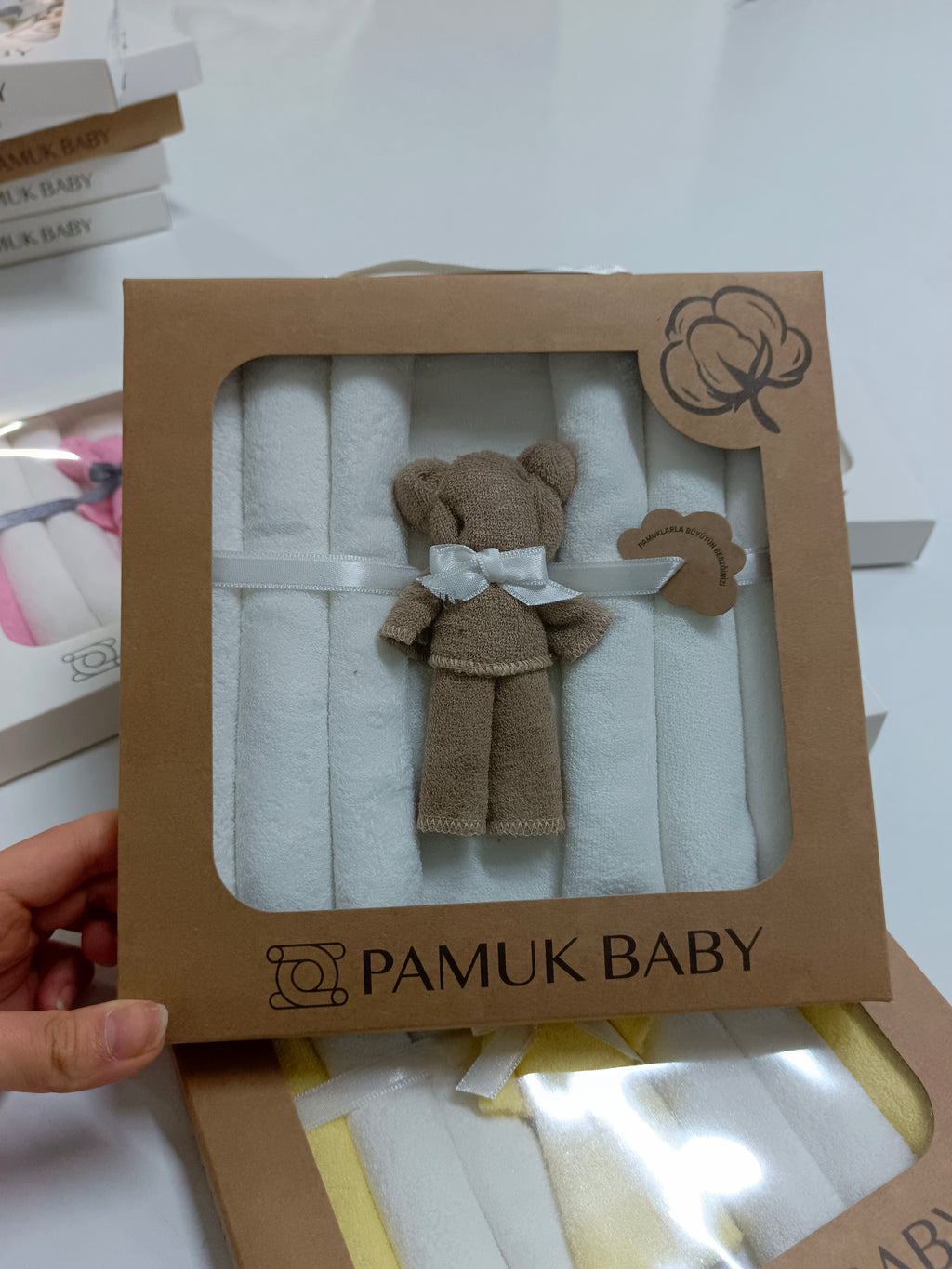 7’Li Özel organik pamuk havlu bebek ağız mendili