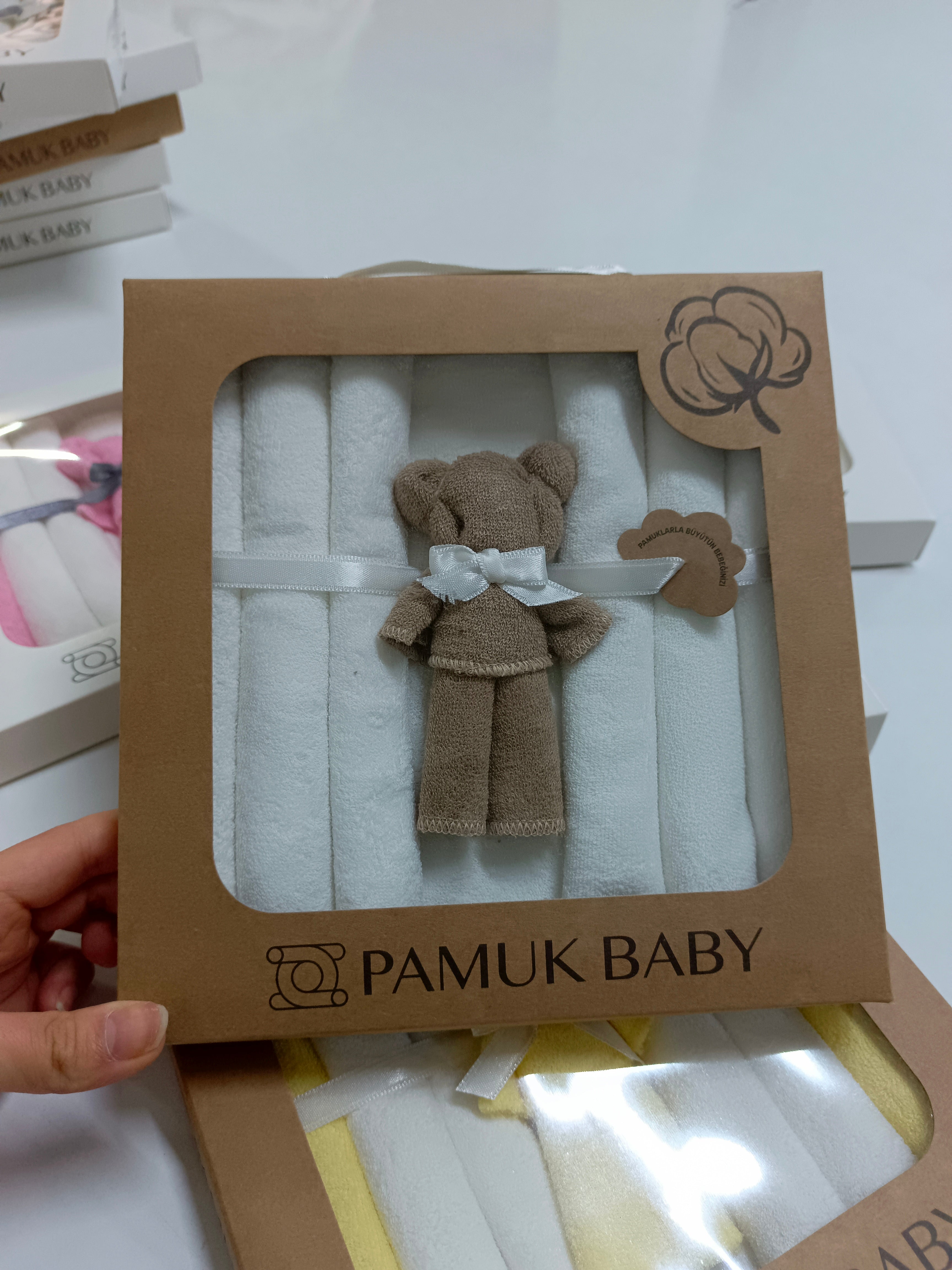 7’Li Özel organik pamuk havlu bebek ağız mendili