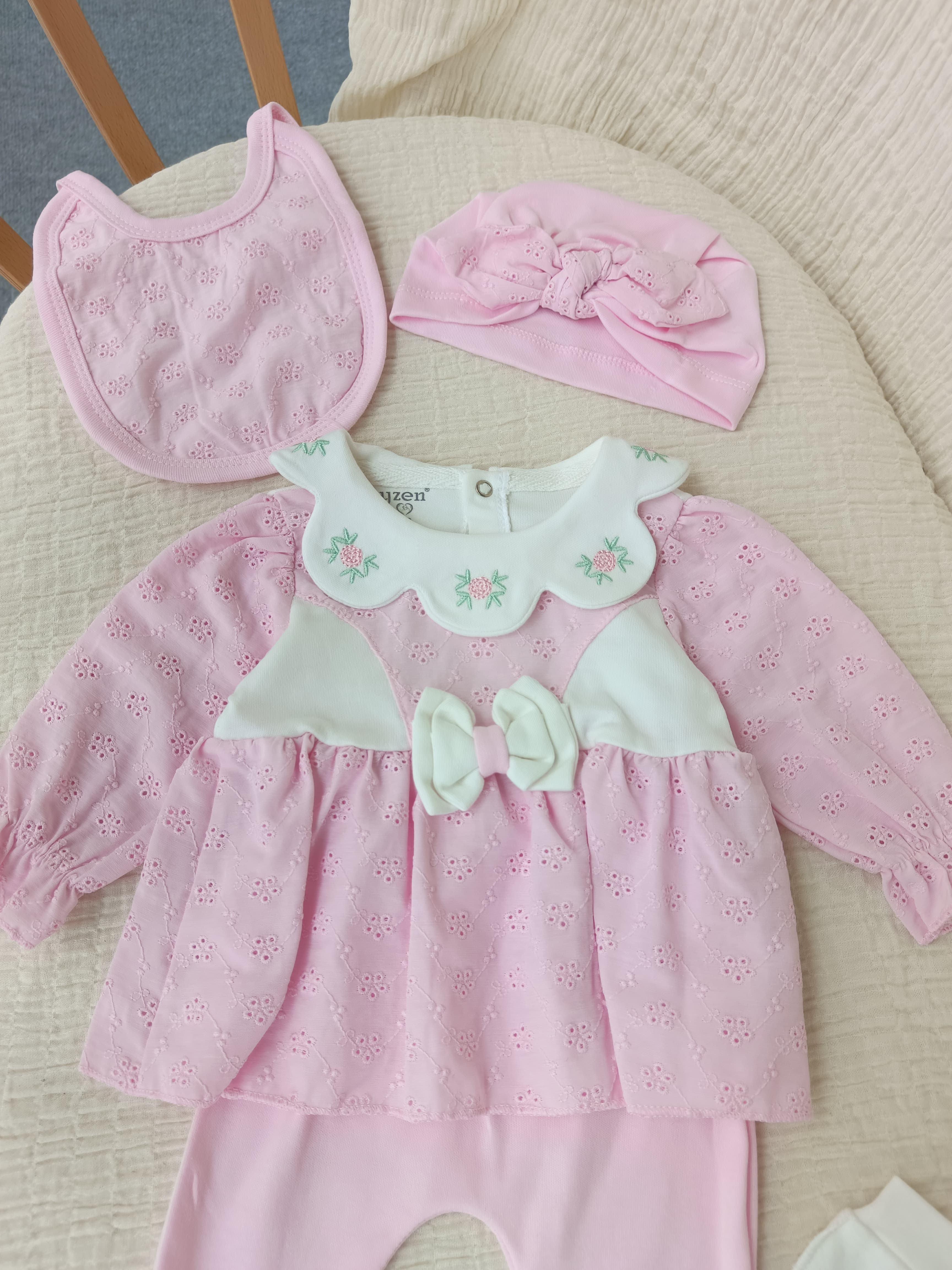 Bloom Çiçekli 5'li Hastane Çıkışı Seti Pembe